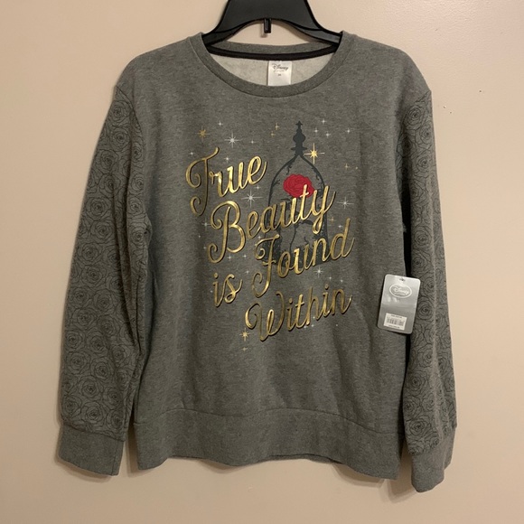 Disney Tops - NWT Disney True Beauty is Found Within gray sweatshirt. Super soft!